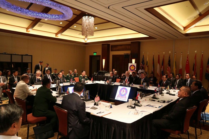 Thai military officials meet with their American counter an undated photo of a recent conference held in in Honolulu, Hawaii. Photo: Public Relations Department